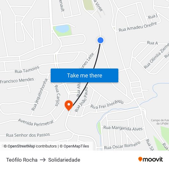 Teófilo Rocha to Solidariedade map