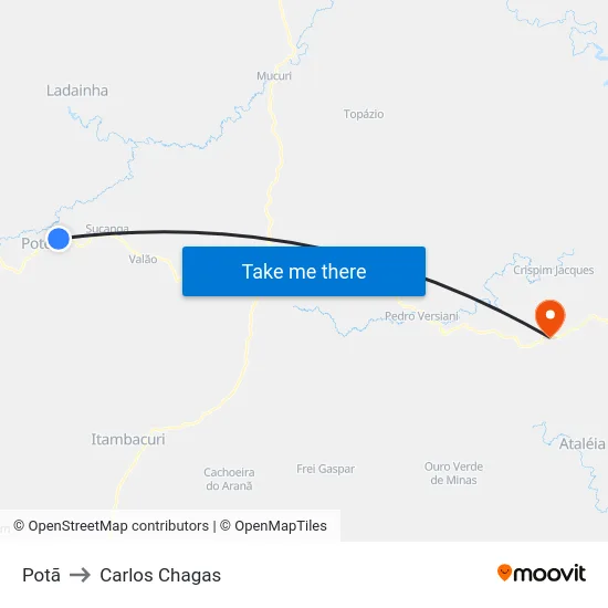 Potã to Carlos Chagas map