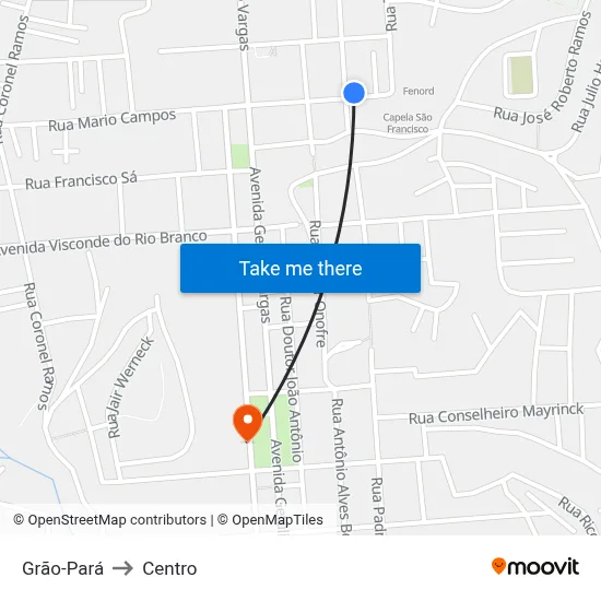 Grão-Pará to Centro map