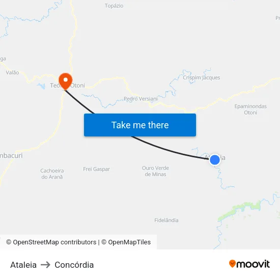 Ataleia to Concórdia map
