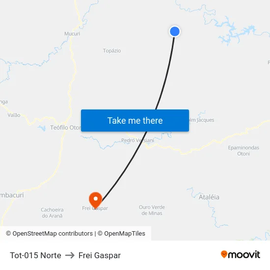 Tot-015 Norte to Frei Gaspar map