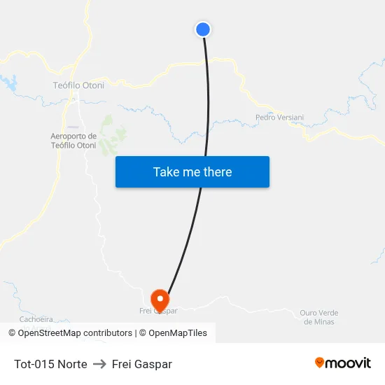 Tot-015 Norte to Frei Gaspar map