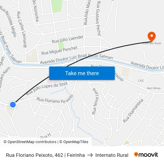Rua Floriano Peixoto, 462 | Feirinha to Internato Rural map