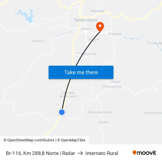 Br-116, Km 288,8 Norte | Radar to Internato Rural map