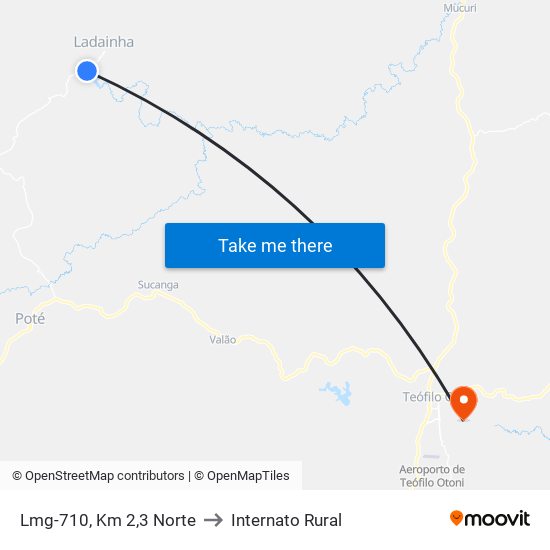 Lmg-710, Km 2,3 Norte to Internato Rural map