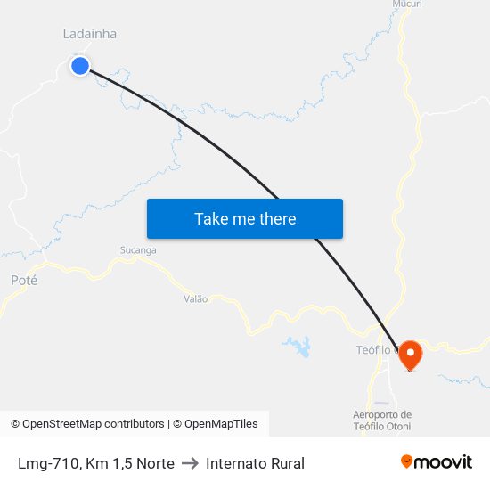 Lmg-710, Km 1,5 Norte to Internato Rural map