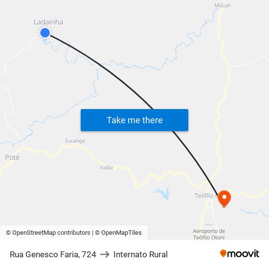 Rua Genesco Faria, 724 to Internato Rural map