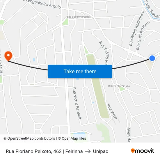Rua Floriano Peixoto, 462 | Feirinha to Unipac map