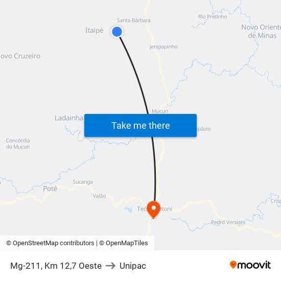 Mg-211, Km 12,7 Oeste to Unipac map