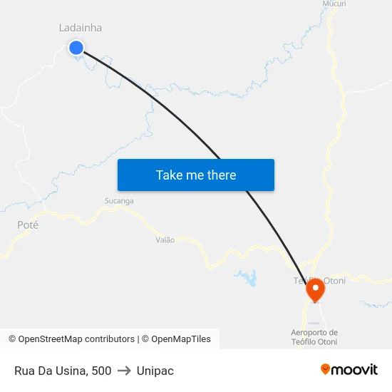 Rua Da Usina, 500 to Unipac map