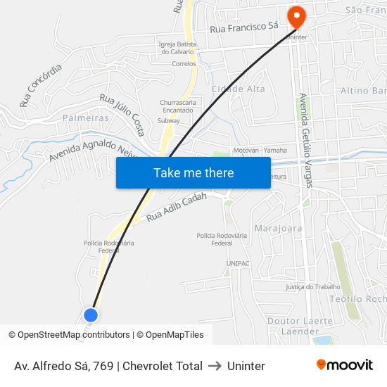 Av. Alfredo Sá, 769 | Chevrolet Total to Uninter map