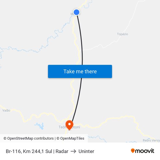 Br-116, Km 244,1 Sul | Radar to Uninter map