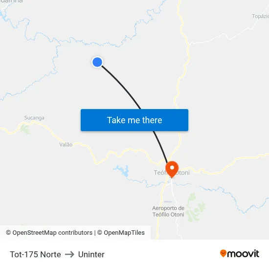 Tot-175 Norte to Uninter map