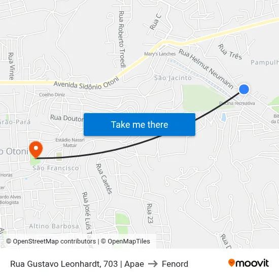 Rua Gustavo Leonhardt, 703 | Apae to Fenord map