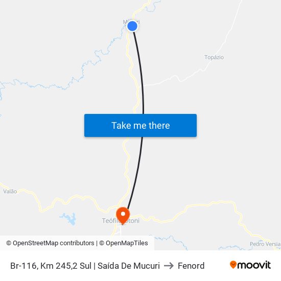 Br-116, Km 245,2 Sul | Saída De Mucuri to Fenord map