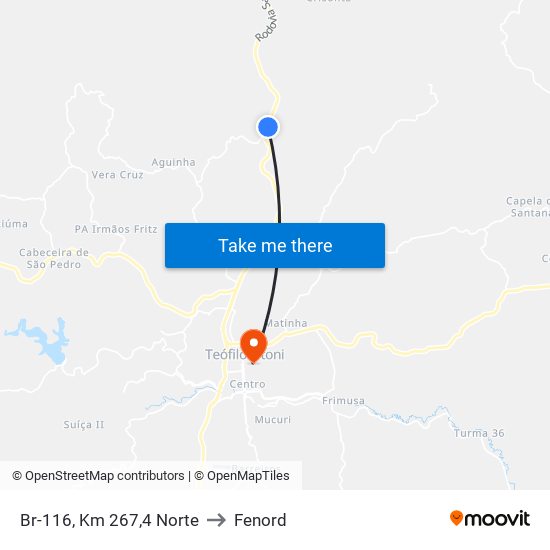 Br-116, Km 267,4 Norte to Fenord map