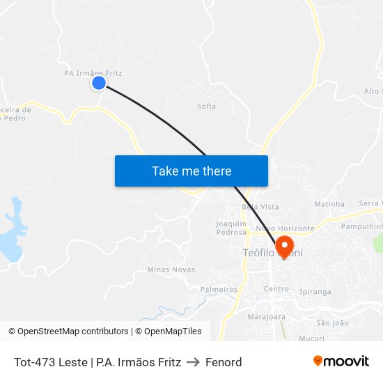 Tot-473 Leste | P.A. Irmãos Fritz to Fenord map