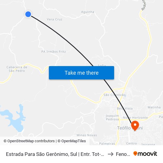 Estrada Para São Gerônimo, Sul | Entr. Tot-473 to Fenord map