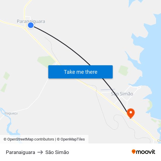 Paranaiguara to São Simão map