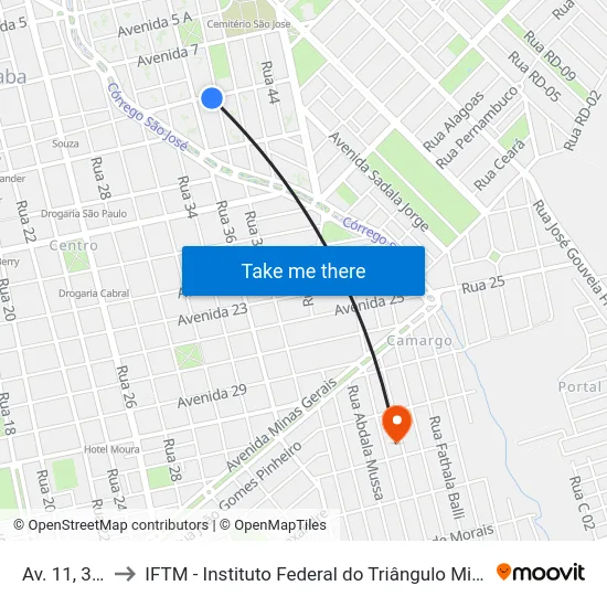 Av. 11, 345 to IFTM - Instituto Federal do Triângulo Mineiro map