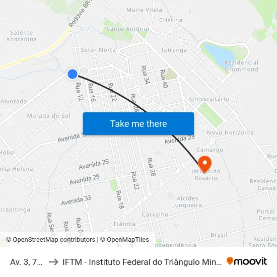 Av. 3, 717 to IFTM - Instituto Federal do Triângulo Mineiro map