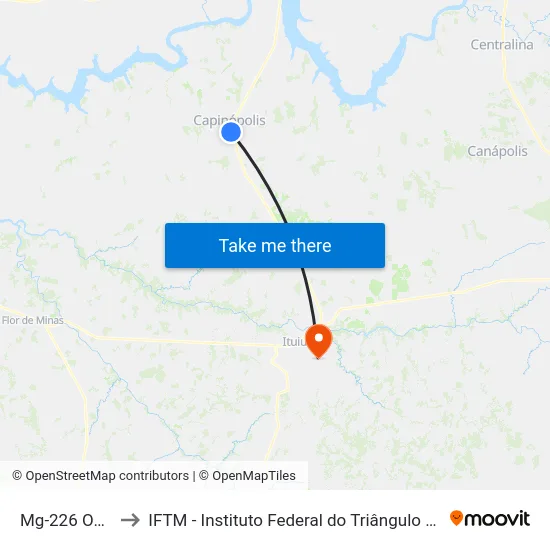 Mg-226 Oeste to IFTM - Instituto Federal do Triângulo Mineiro map