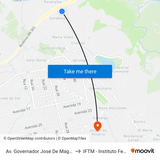 Av. Governador José De Magalhães Pinto, 115 | Chevrolet Autoclã to IFTM - Instituto Federal do Triângulo Mineiro map