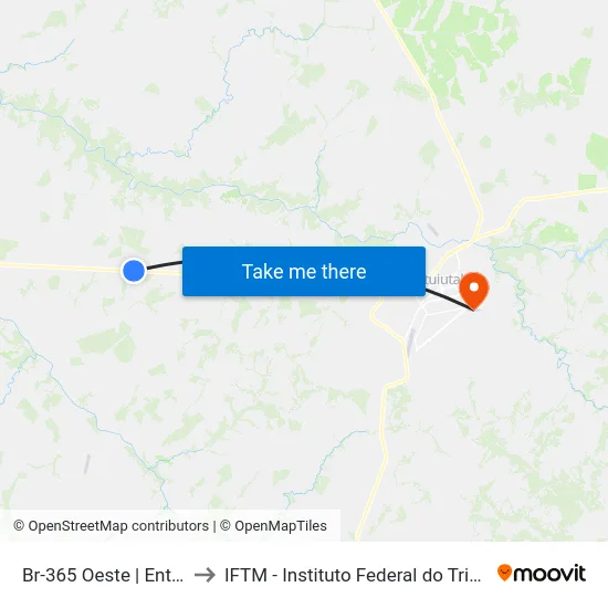 Br-365 Oeste | Entr. Diu-370 to IFTM - Instituto Federal do Triângulo Mineiro map