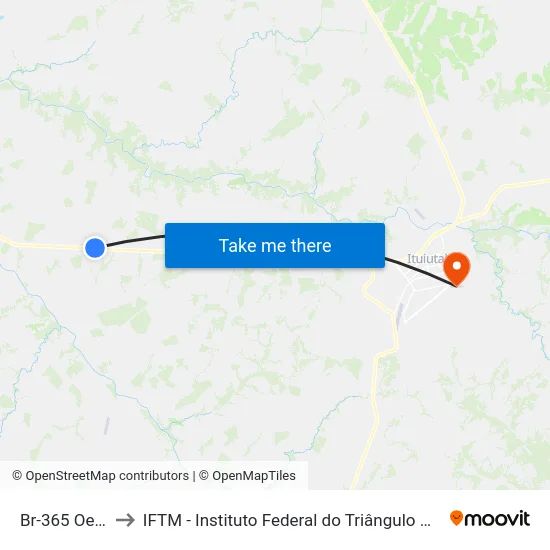 Br-365 Oeste to IFTM - Instituto Federal do Triângulo Mineiro map