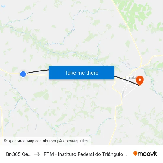 Br-365 Oeste to IFTM - Instituto Federal do Triângulo Mineiro map
