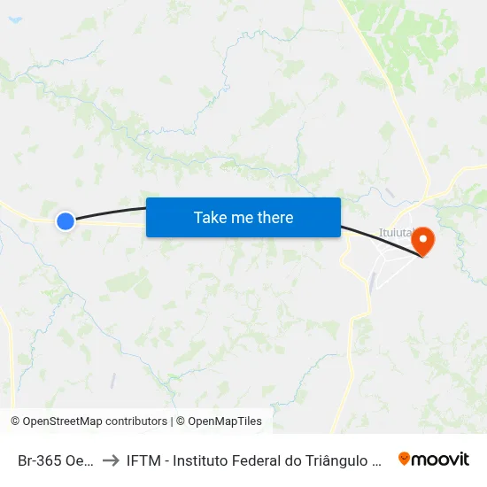 Br-365 Oeste to IFTM - Instituto Federal do Triângulo Mineiro map