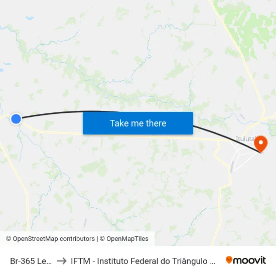 Br-365 Leste to IFTM - Instituto Federal do Triângulo Mineiro map