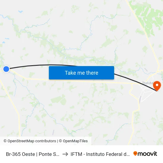 Br-365 Oeste | Ponte Sobre Rio Da Prata to IFTM - Instituto Federal do Triângulo Mineiro map
