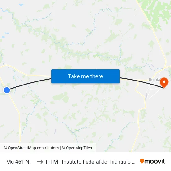 Mg-461 Norte to IFTM - Instituto Federal do Triângulo Mineiro map