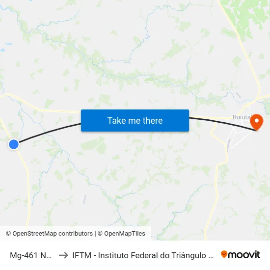 Mg-461 Norte to IFTM - Instituto Federal do Triângulo Mineiro map