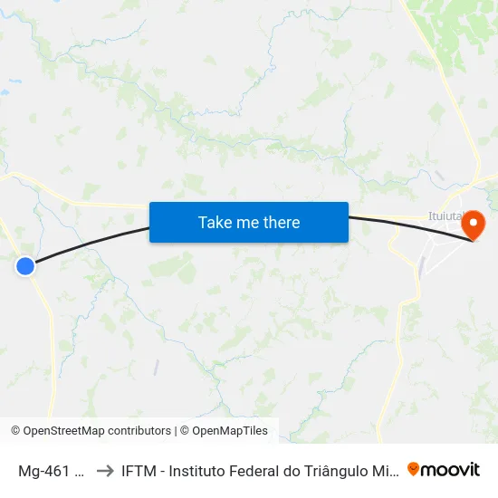 Mg-461 Sul to IFTM - Instituto Federal do Triângulo Mineiro map