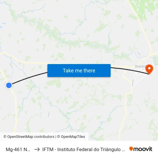 Mg-461 Norte to IFTM - Instituto Federal do Triângulo Mineiro map