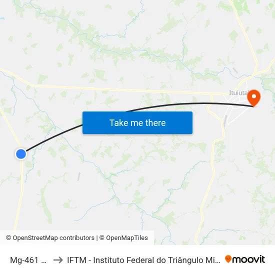 Mg-461 Sul to IFTM - Instituto Federal do Triângulo Mineiro map
