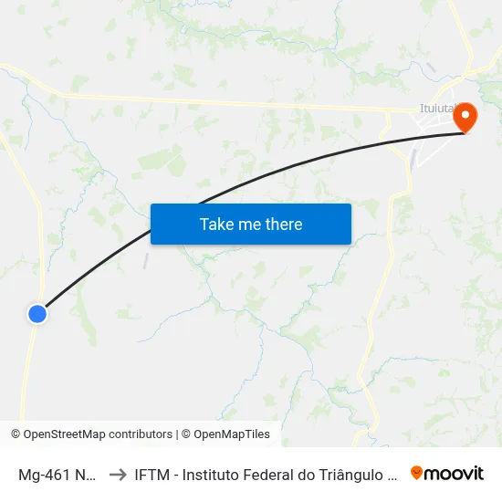 Mg-461 Norte to IFTM - Instituto Federal do Triângulo Mineiro map