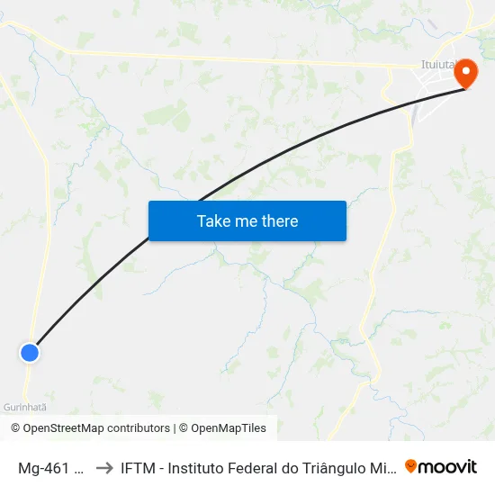 Mg-461 Sul to IFTM - Instituto Federal do Triângulo Mineiro map
