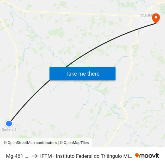 Mg-461 Sul to IFTM - Instituto Federal do Triângulo Mineiro map