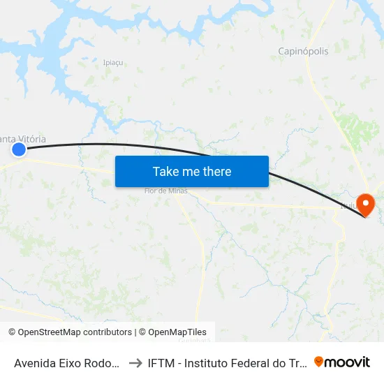 Avenida Eixo Rodoviário, 2934 to IFTM - Instituto Federal do Triângulo Mineiro map