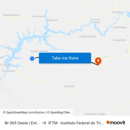 Br-365 Oeste | Entr. Dsv-344 to IFTM - Instituto Federal do Triângulo Mineiro map