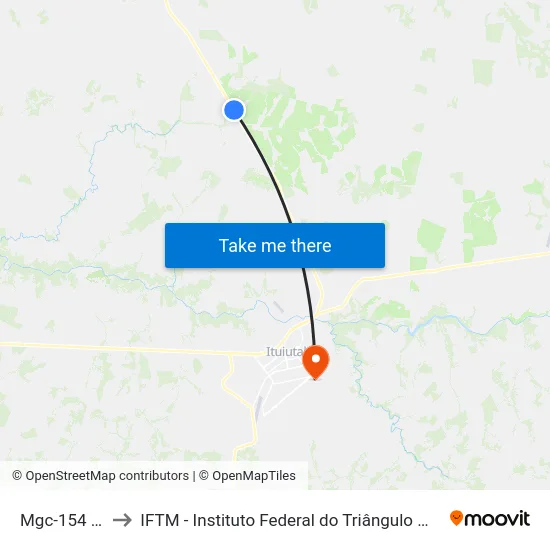 Mgc-154 Sul to IFTM - Instituto Federal do Triângulo Mineiro map