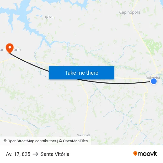 Av. 17, 825 to Santa Vitória map