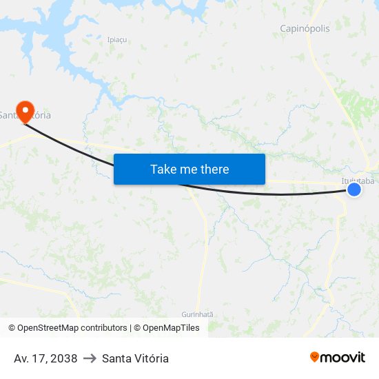 Av. 17, 2038 to Santa Vitória map