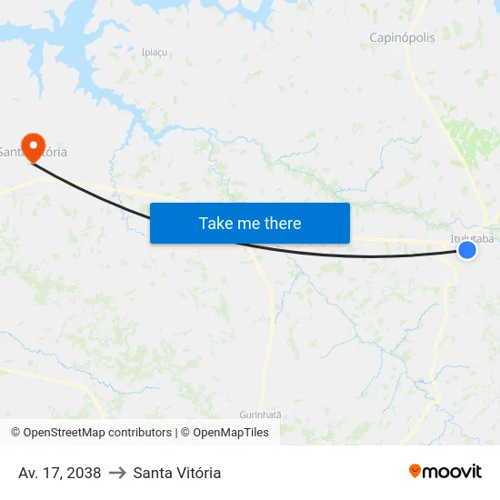 Av. 17, 2038 to Santa Vitória map