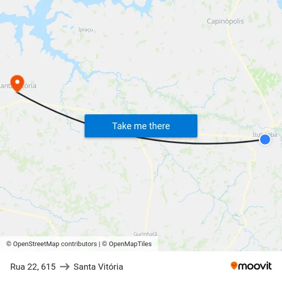 Rua 22, 615 to Santa Vitória map