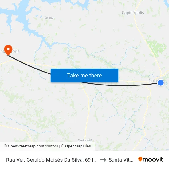 Rua Ver. Geraldo Moisés Da Silva, 69 | Apae to Santa Vitória map