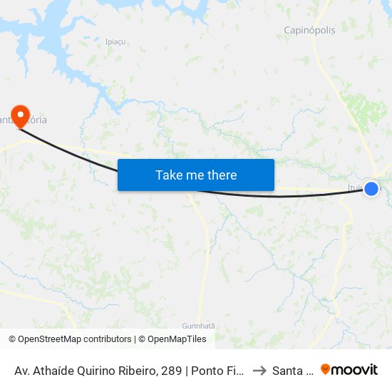 Av. Athaíde Quirino Ribeiro, 289 | Ponto Final Da Linha 01 No São José to Santa Vitória map